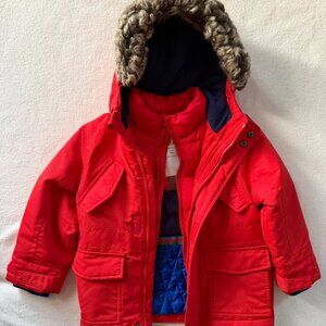 Mini Boden waterproof parka jacket Size 2-3 Yr